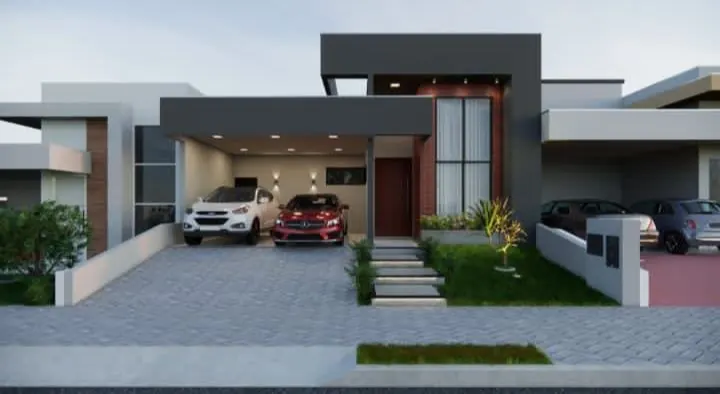 Fachada moderna com garagem